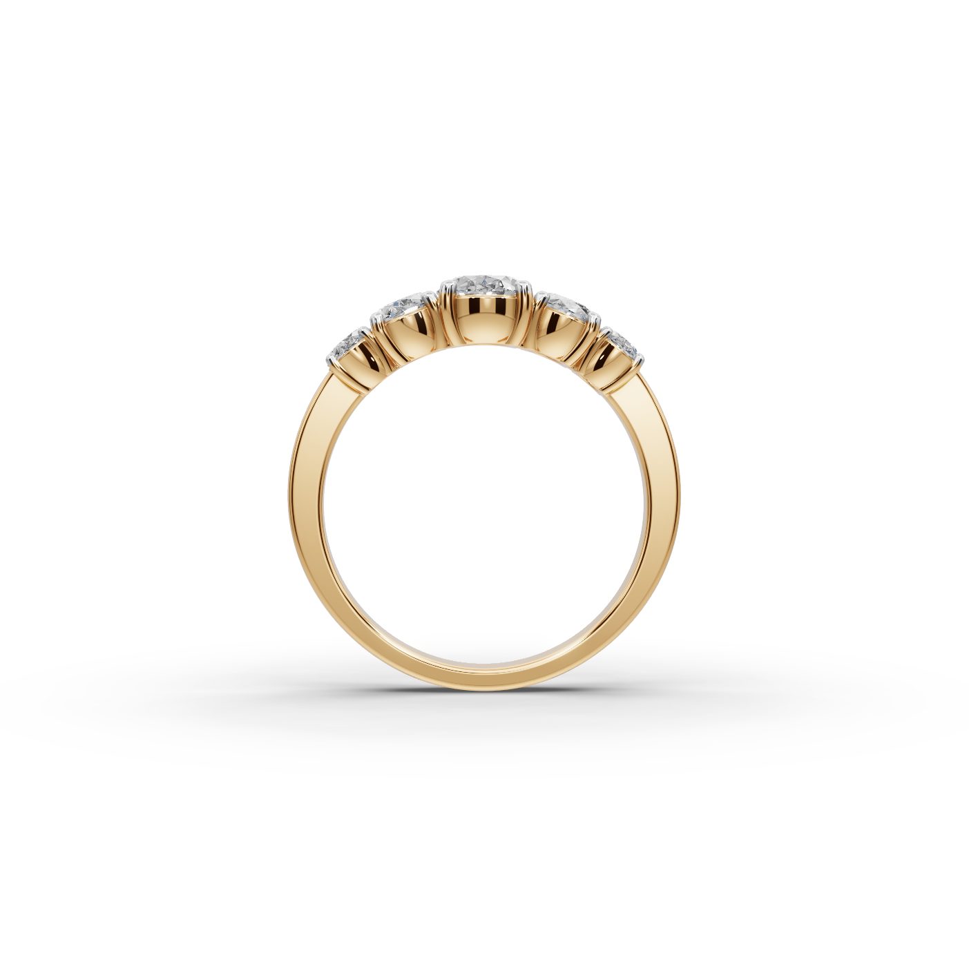 Luminous Signature Oval Lab-Grown Diamond Five Stone Ring in yellow gold