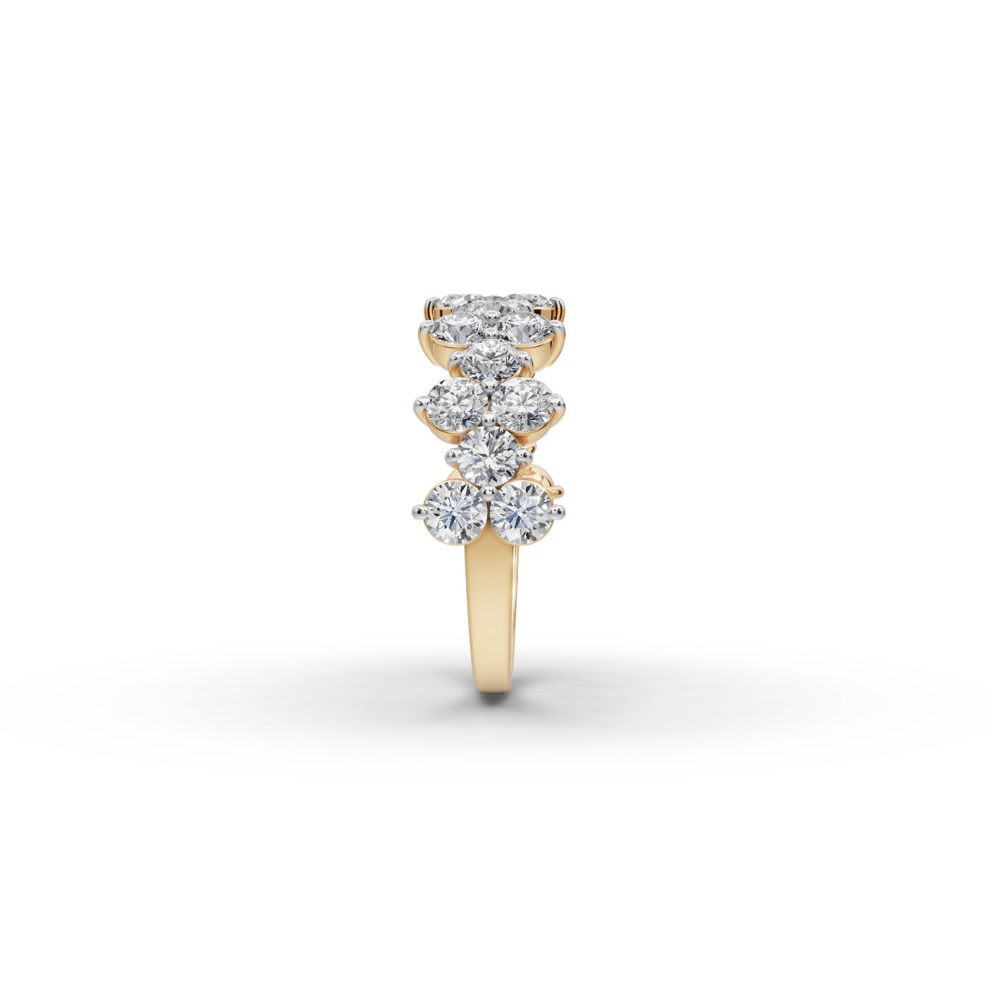 Endless Dew Round Lab-Grown Diamond Bands Ring in yellow gold