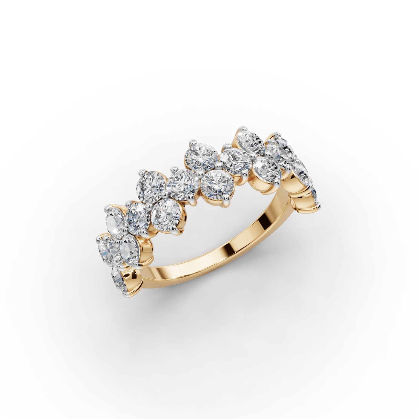 Endless Dew Round Lab-Grown Diamond Bands Ring in yellow gold