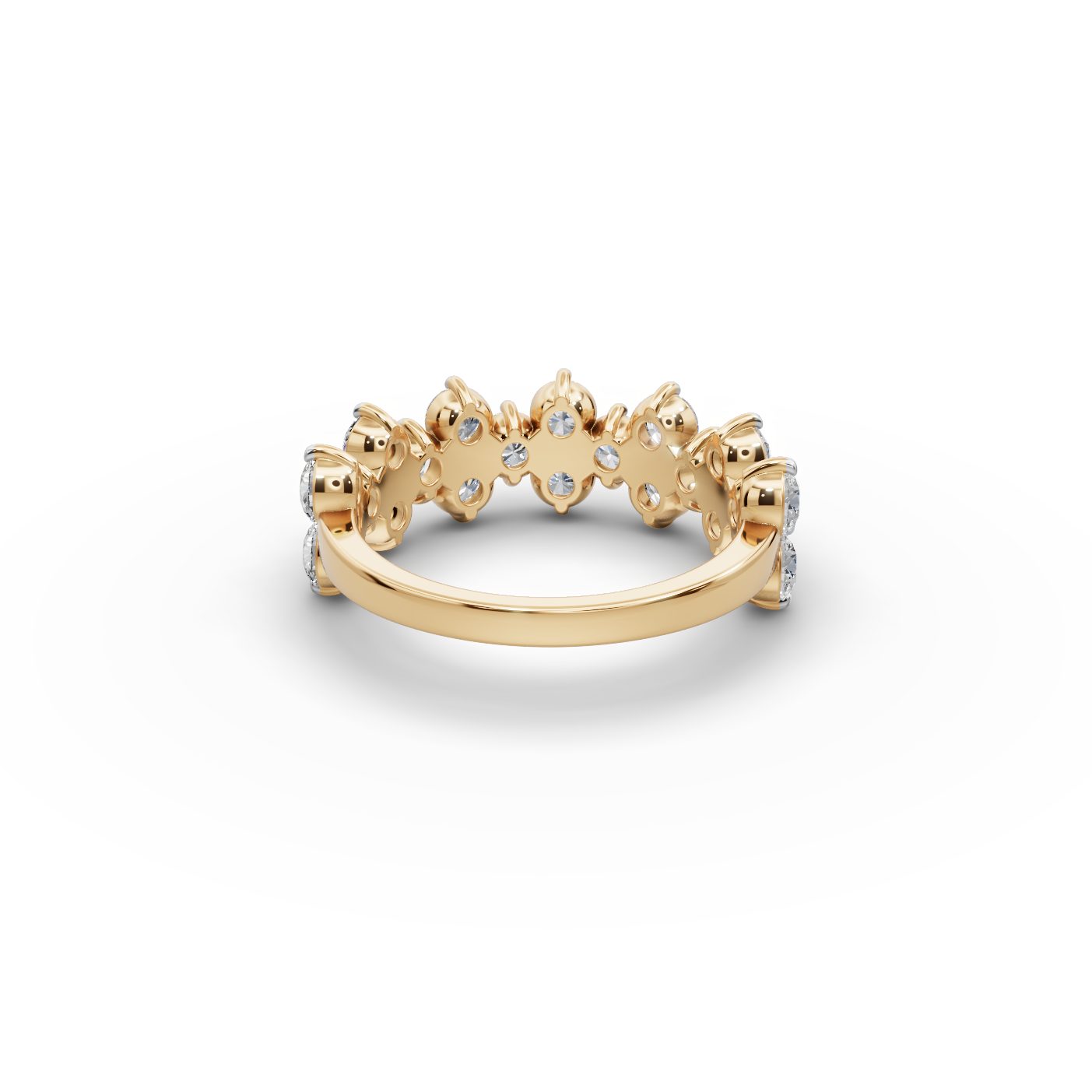 Endless Dew Round Lab-Grown Diamond Bands Ring in yellow gold