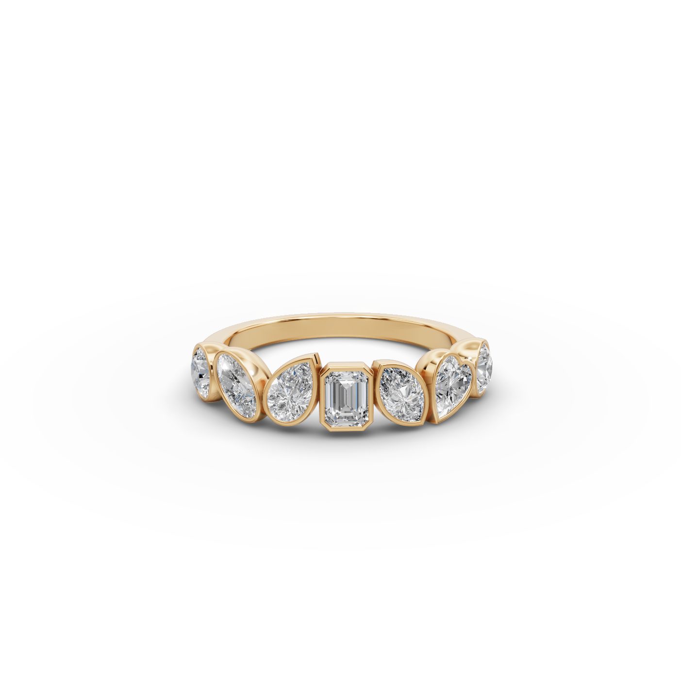 Pristine Grace Round Lab-Grown Diamond Bands Ring in yellow gold, set with lab-grown diamonds