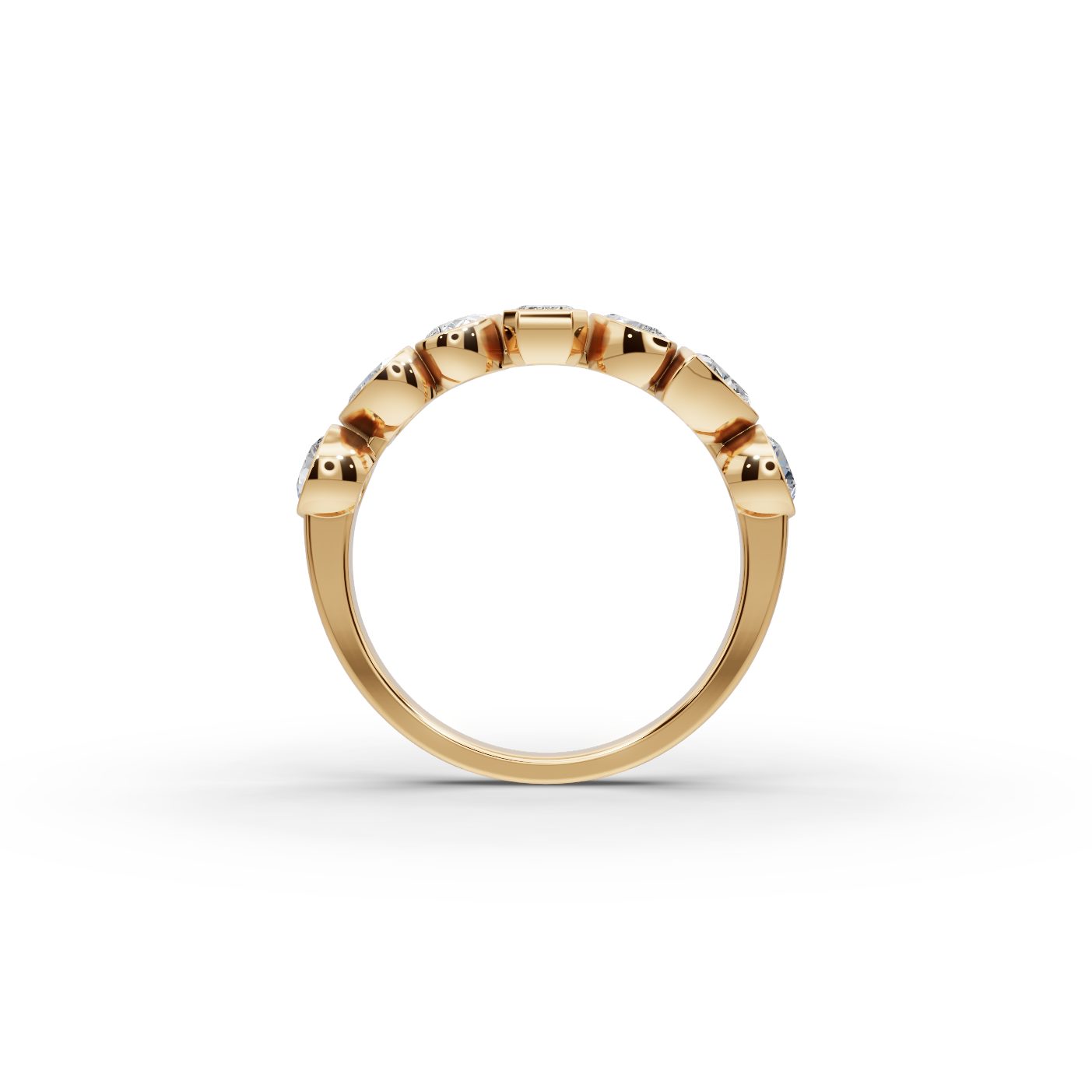 Pristine Grace Round Lab-Grown Diamond Bands Ring in yellow gold