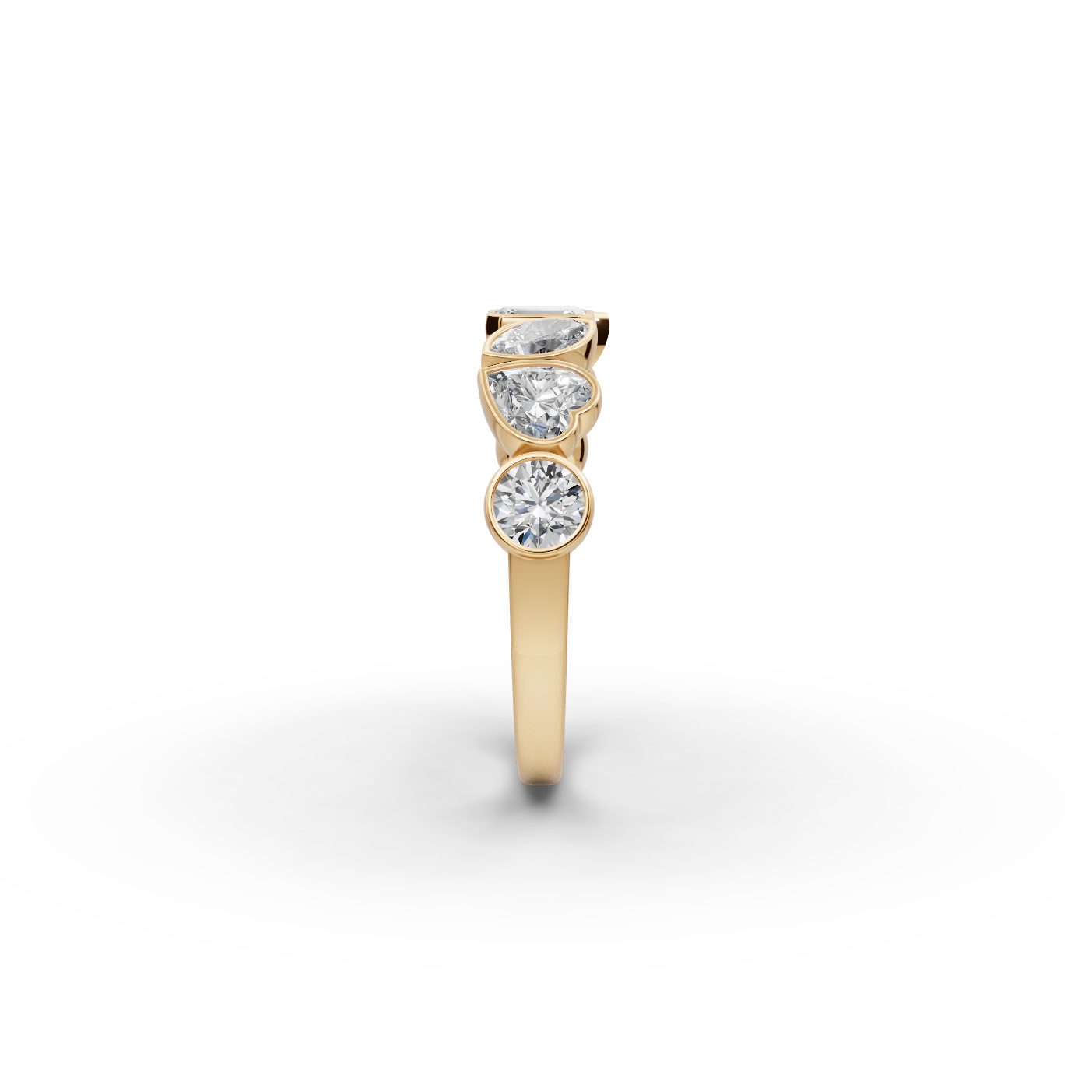 Pristine Grace Round Lab-Grown Diamond Bands Ring in yellow gold