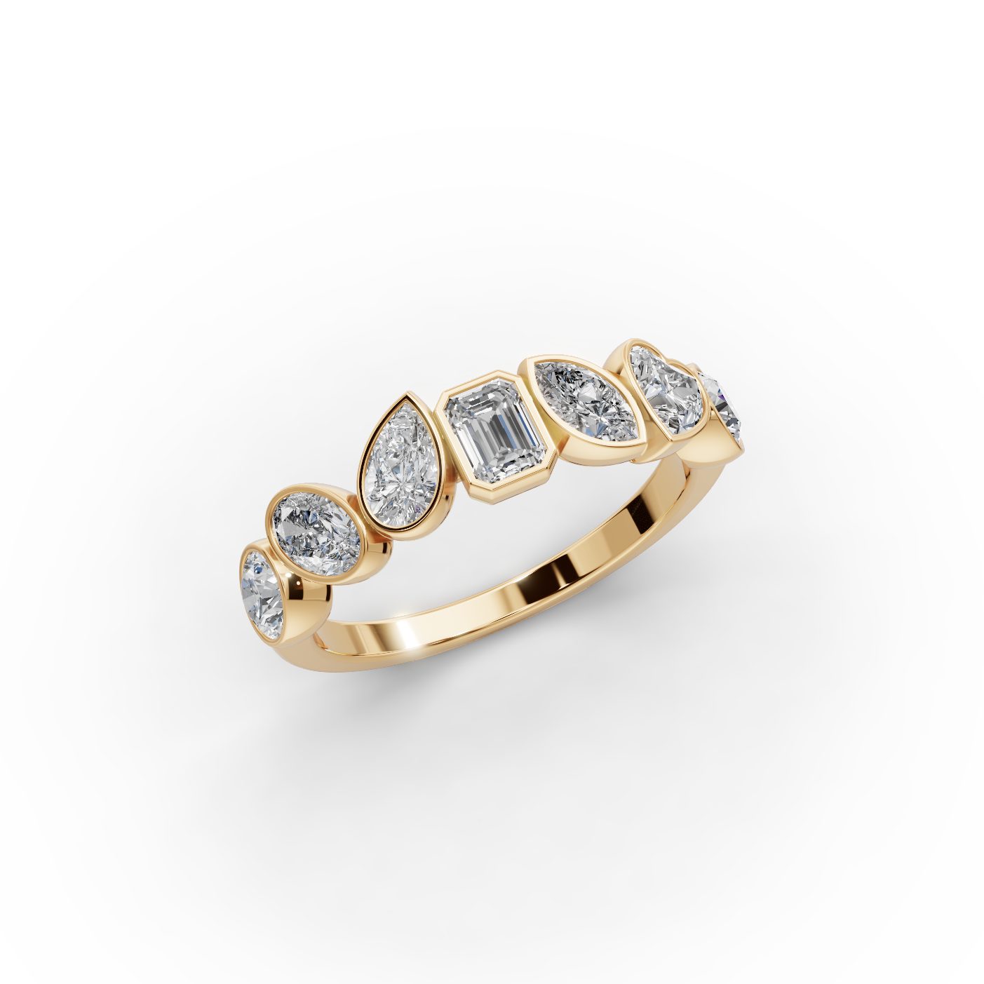 Pristine Grace Round Lab-Grown Diamond Bands Ring in yellow gold