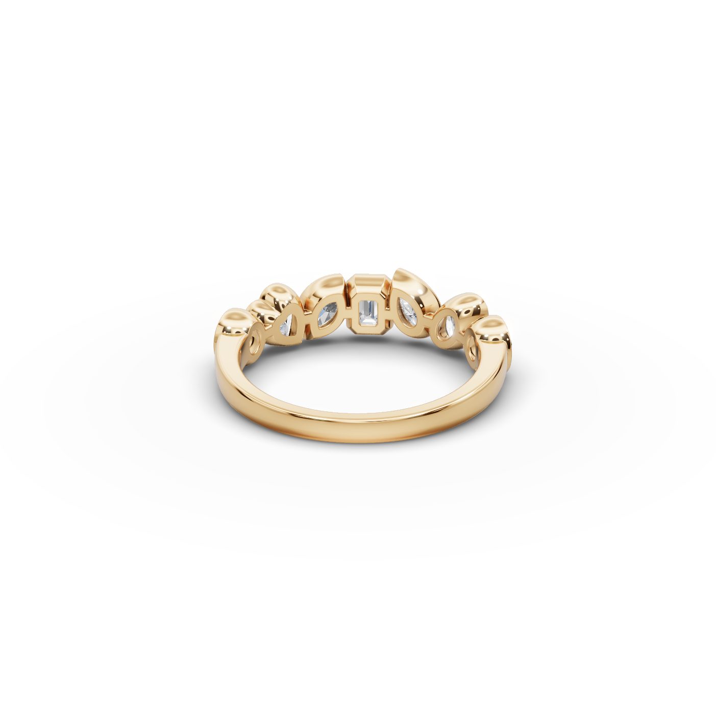 Pristine Grace Round Lab-Grown Diamond Bands Ring in yellow gold