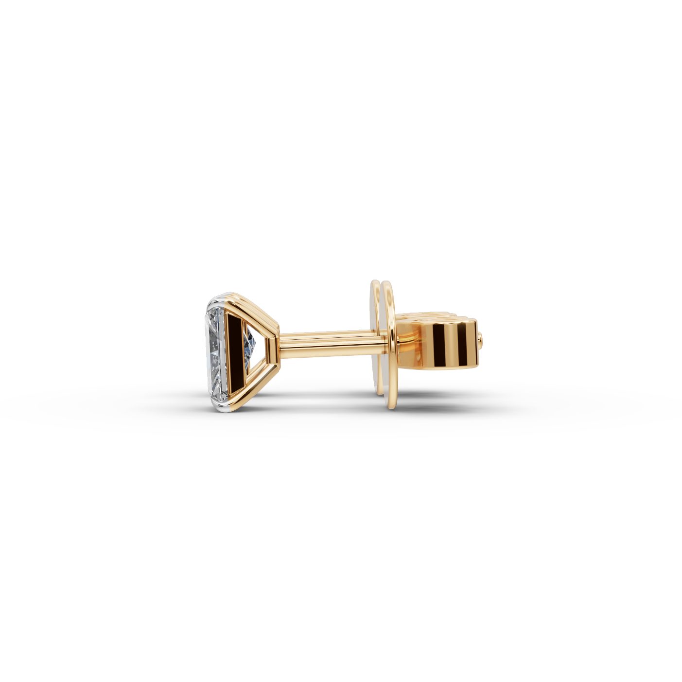 Timeless Reverie Radiant Lab-Grown Diamond Studs Earring in yellow gold
