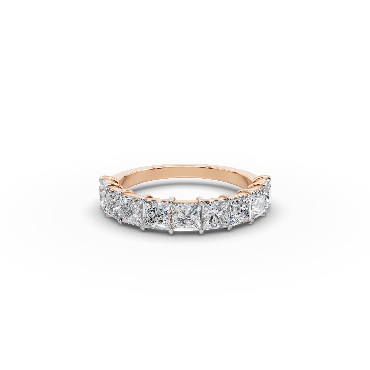 Morning Trail Princess Lab-Grown Diamond Bands Ring in rose gold
