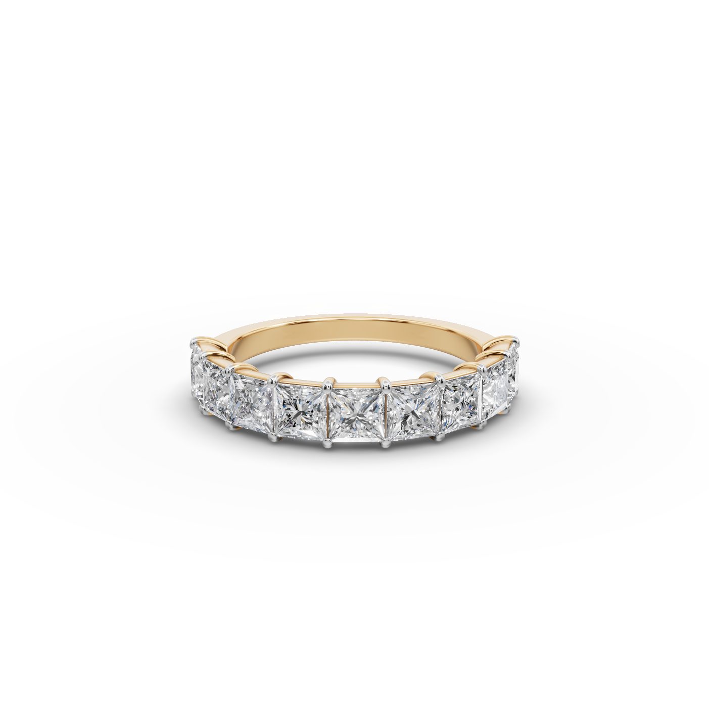 Morning Trail Princess Lab-Grown Diamond Bands Ring in yellow gold, set with lab-grown diamonds