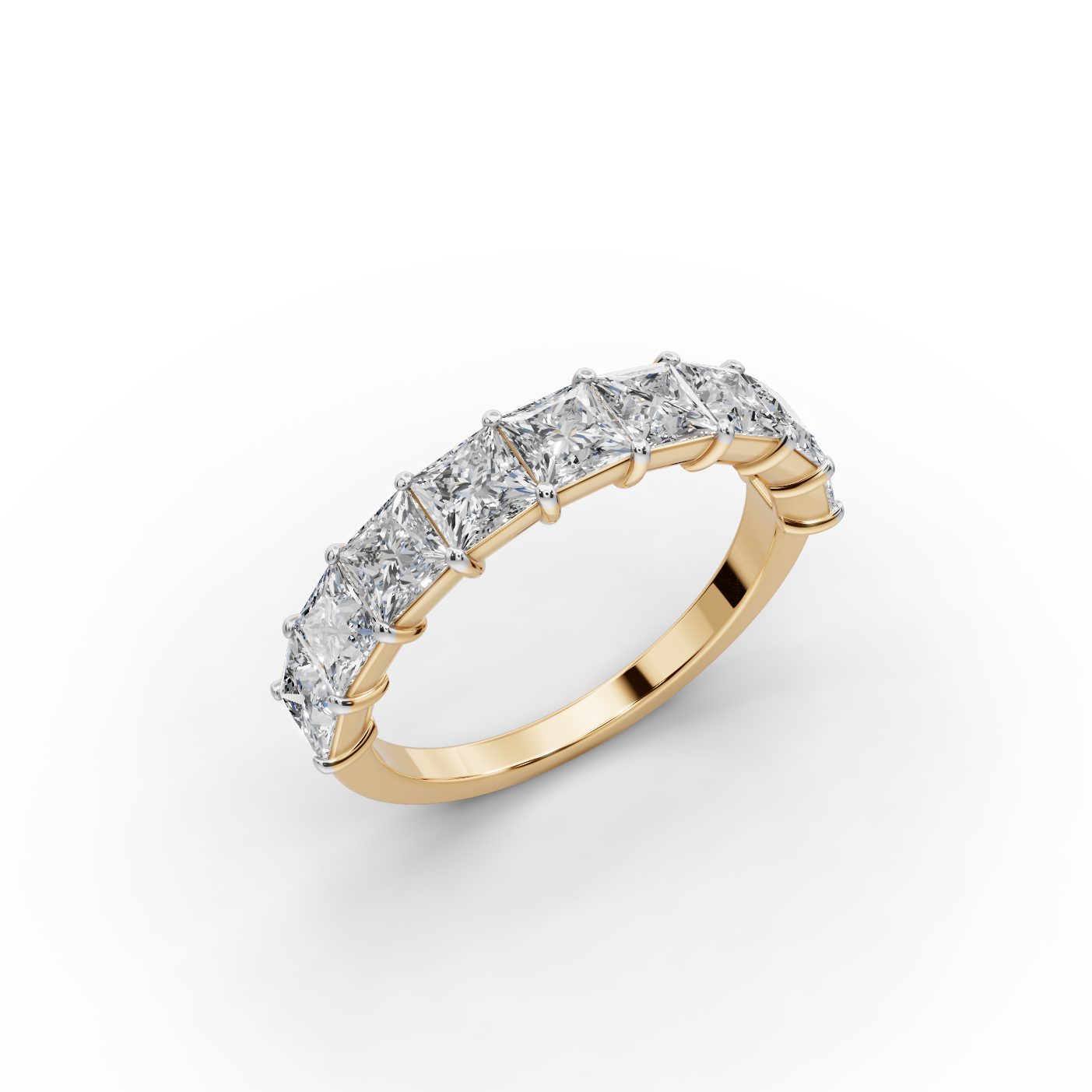 Morning Trail Princess Lab-Grown Diamond Bands Ring in yellow gold