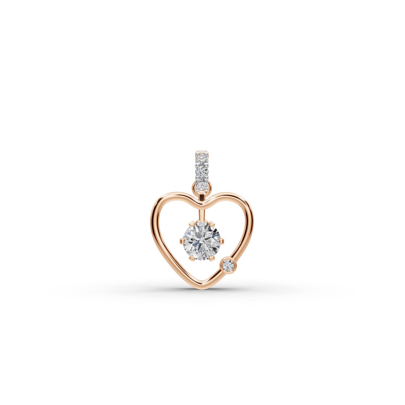 Elegant Grace Heart Laboratory-Grown Diamond Pendant in rose gold