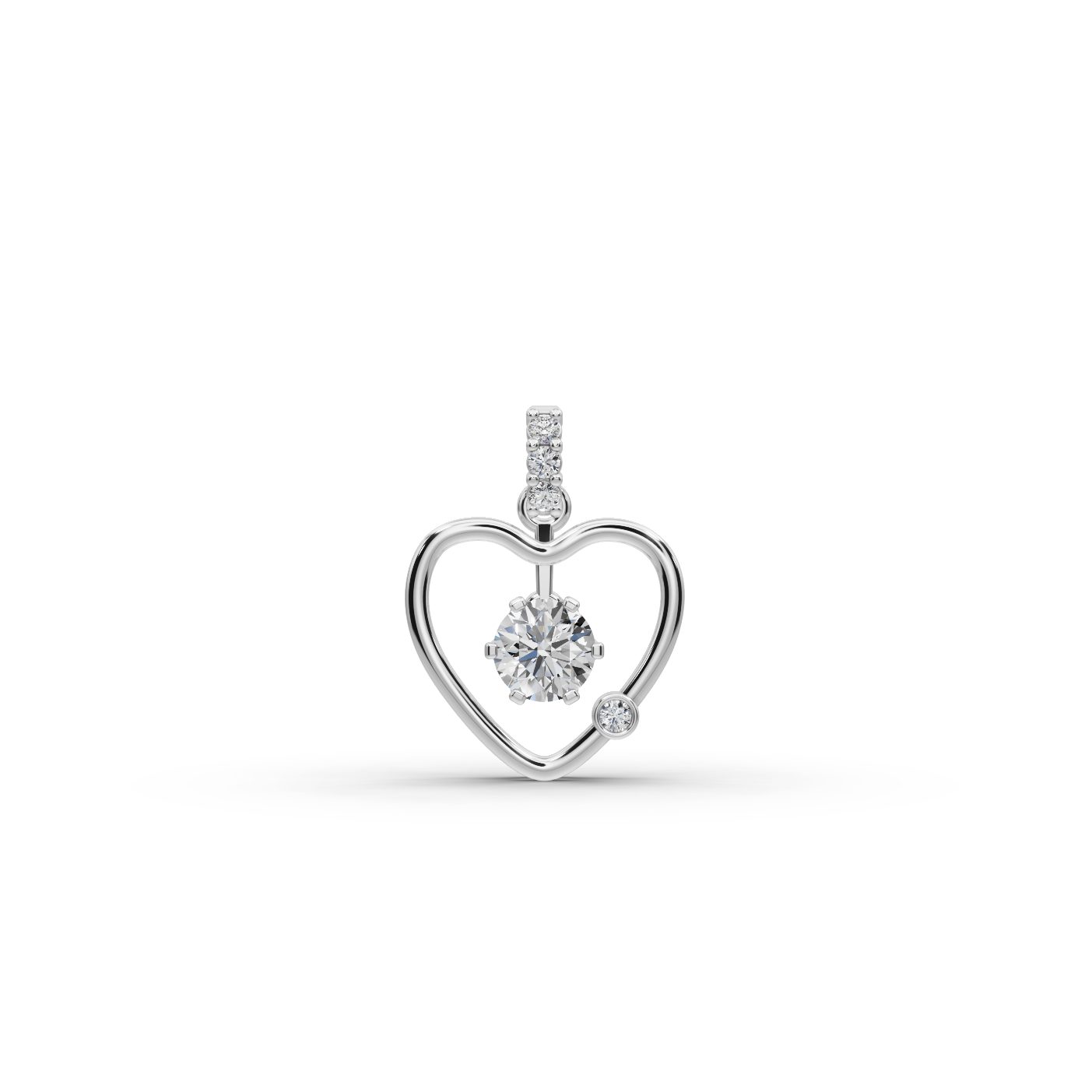 Elegant Grace Heart Laboratory-Grown Diamond Pendant in white gold