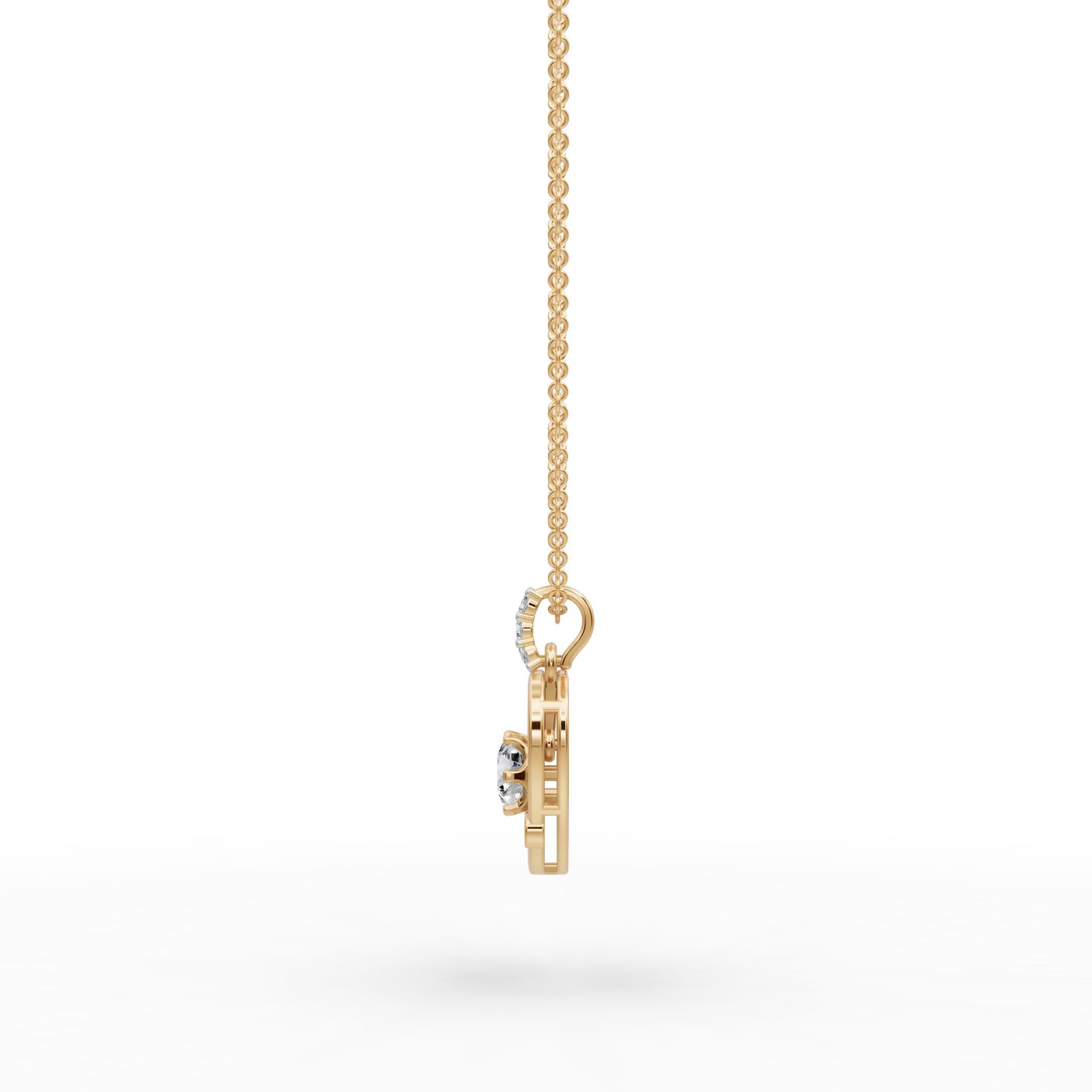 Elegant Grace Heart Lab-Grown Diamond Pendant in yellow gold