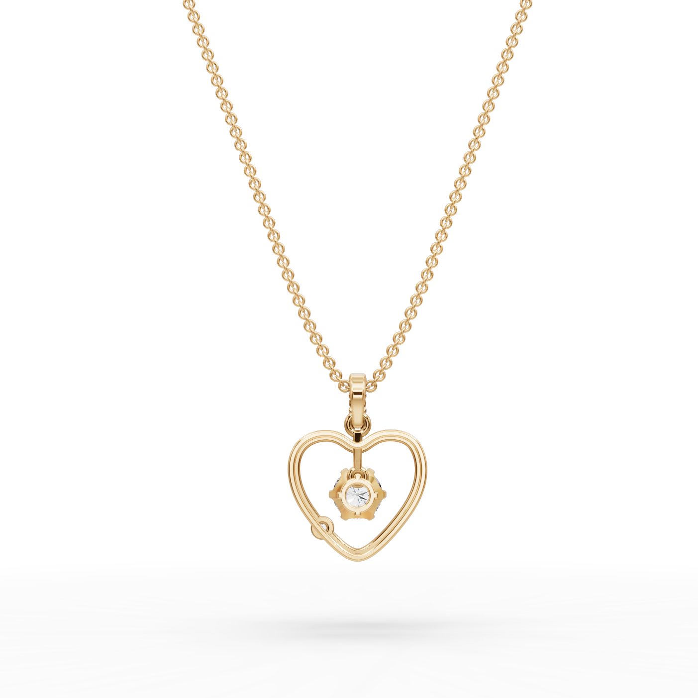 Elegant Grace Heart Lab-Grown Diamond Pendant in yellow gold