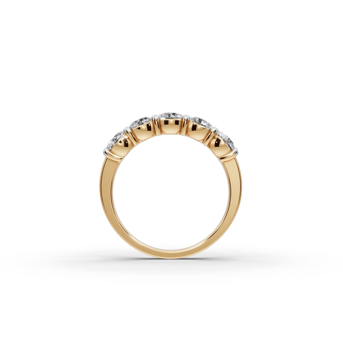 Delicate Glow Round Lab-Grown Diamond Five Stone Ring in yellow gold