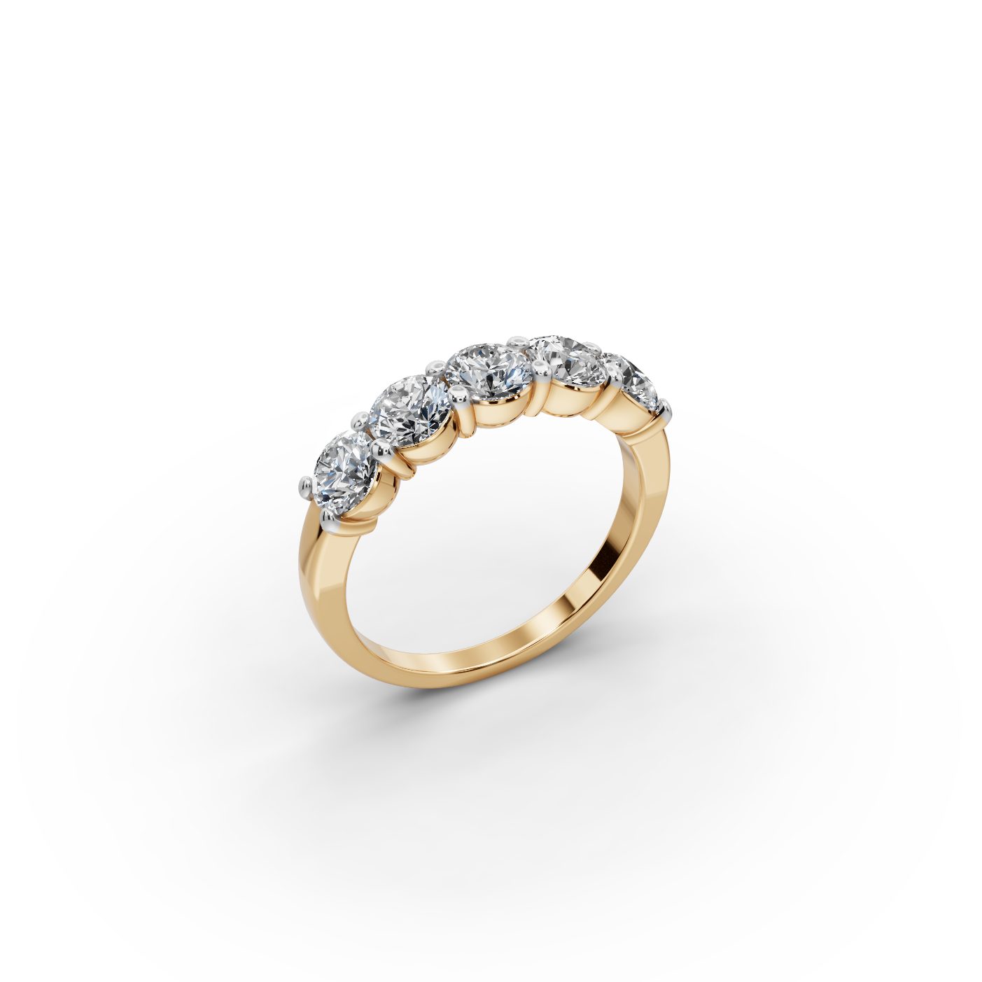 Delicate Glow Round Lab-Grown Diamond Five Stone Ring in yellow gold