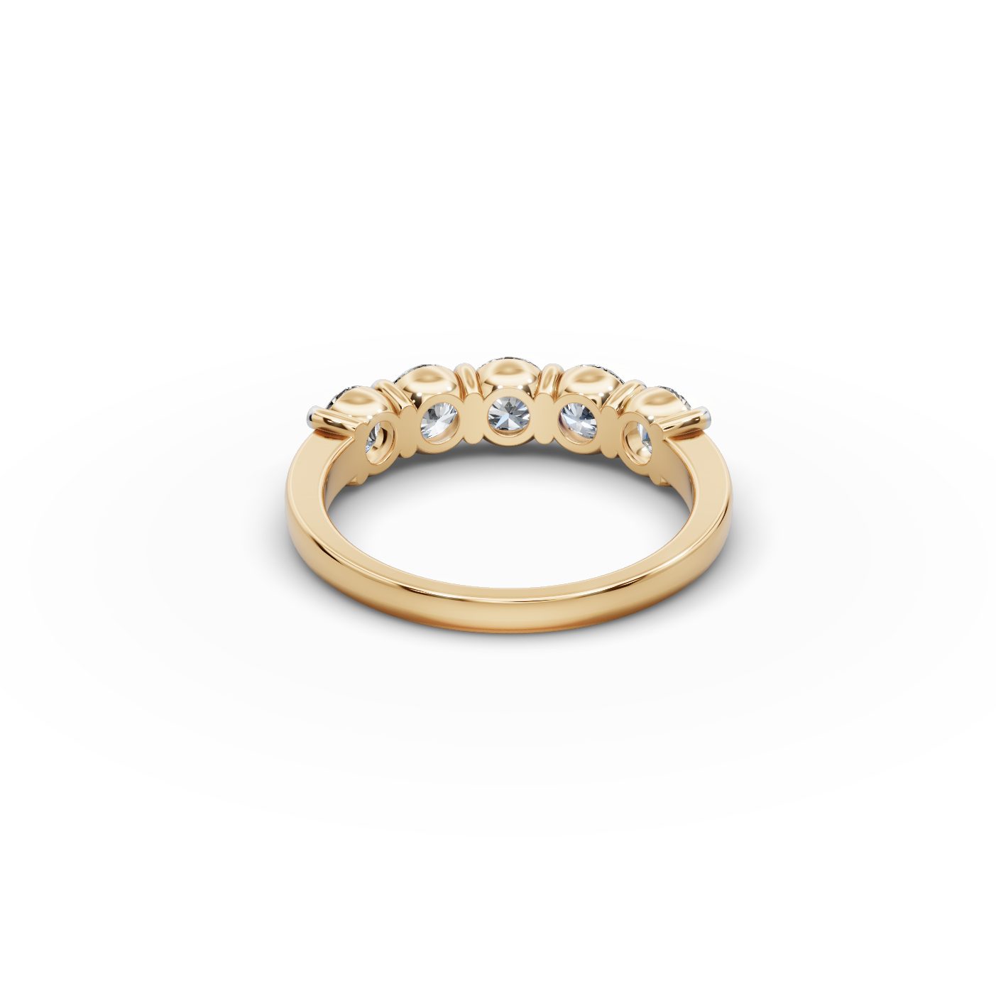 Delicate Glow Round Lab-Grown Diamond Five Stone Ring in yellow gold