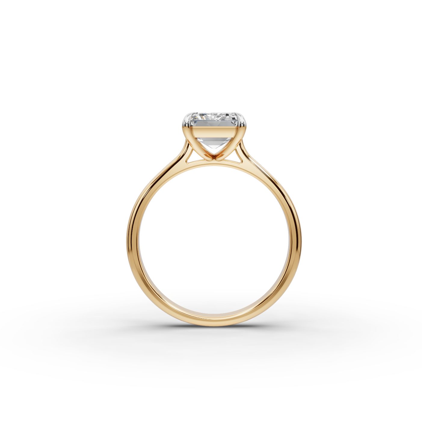 Radiant Reverie Emerald Lab-Grown Diamond Solitaire Ring in yellow gold