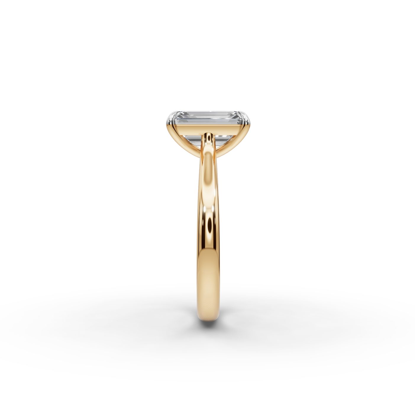 Radiant Reverie Emerald Lab-Grown Diamond Solitaire Ring in yellow gold