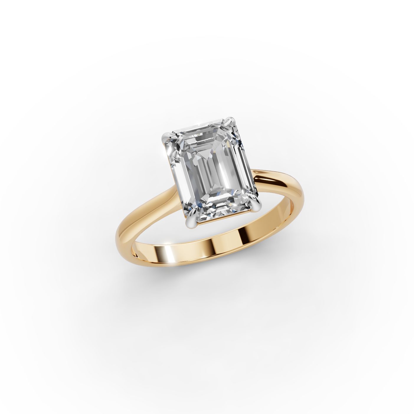 Radiant Reverie Emerald Lab-Grown Diamond Solitaire Ring in yellow gold