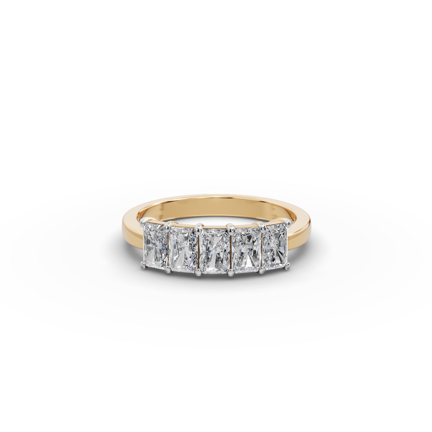 Everlasting Muse Radiant Lab-Grown Diamond Five Stone Ring in yellow gold, set with lab-grown diamonds