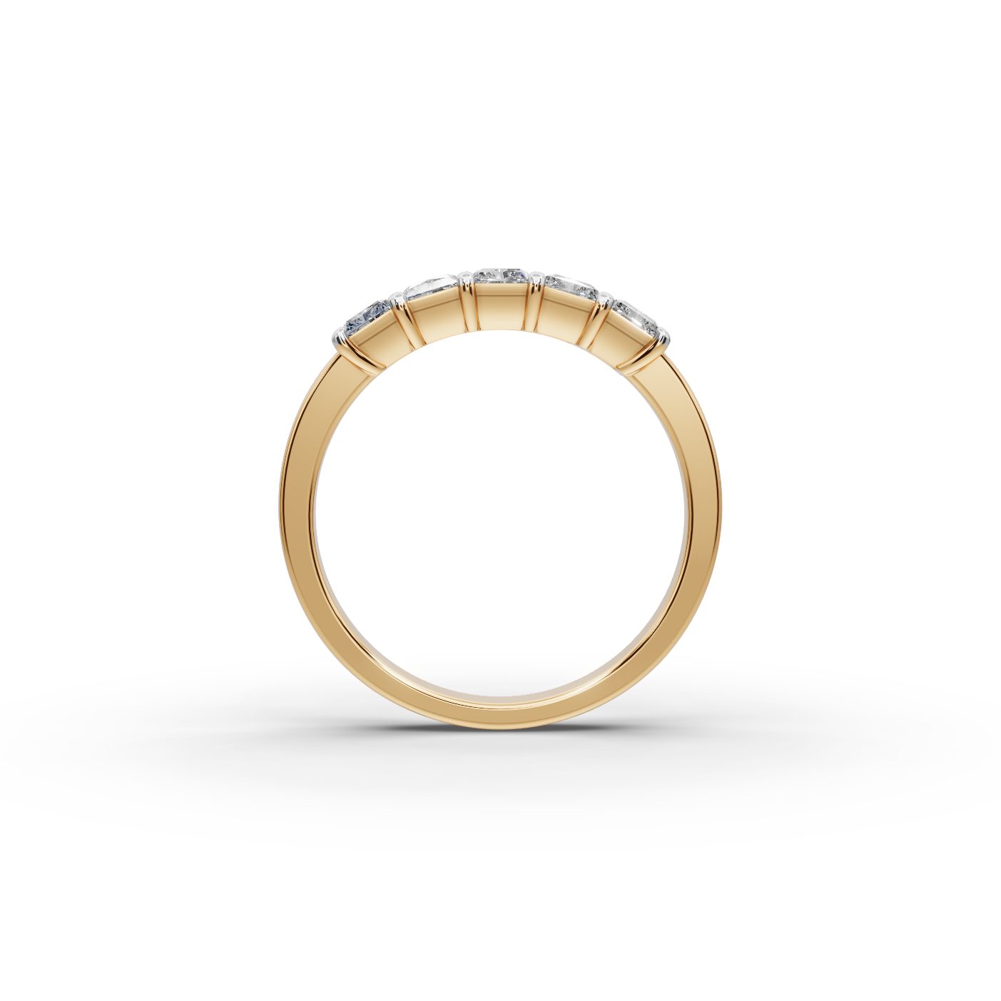 Everlasting Muse Radiant Lab-Grown Diamond Five Stone Ring in yellow gold