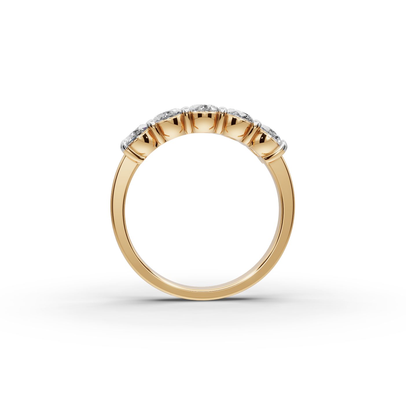 Enduring Aura Oval Lab-Grown Diamond Five Stone Ring in yellow gold