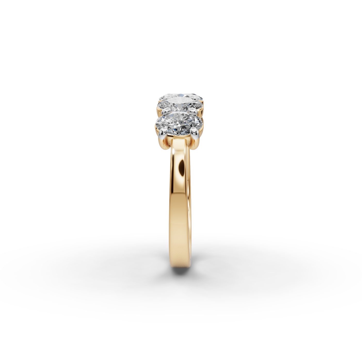 Enduring Aura Oval Lab-Grown Diamond Five Stone Ring in yellow gold