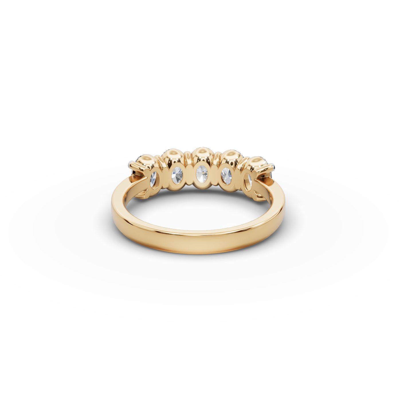 Enduring Aura Oval Lab-Grown Diamond Five Stone Ring in yellow gold