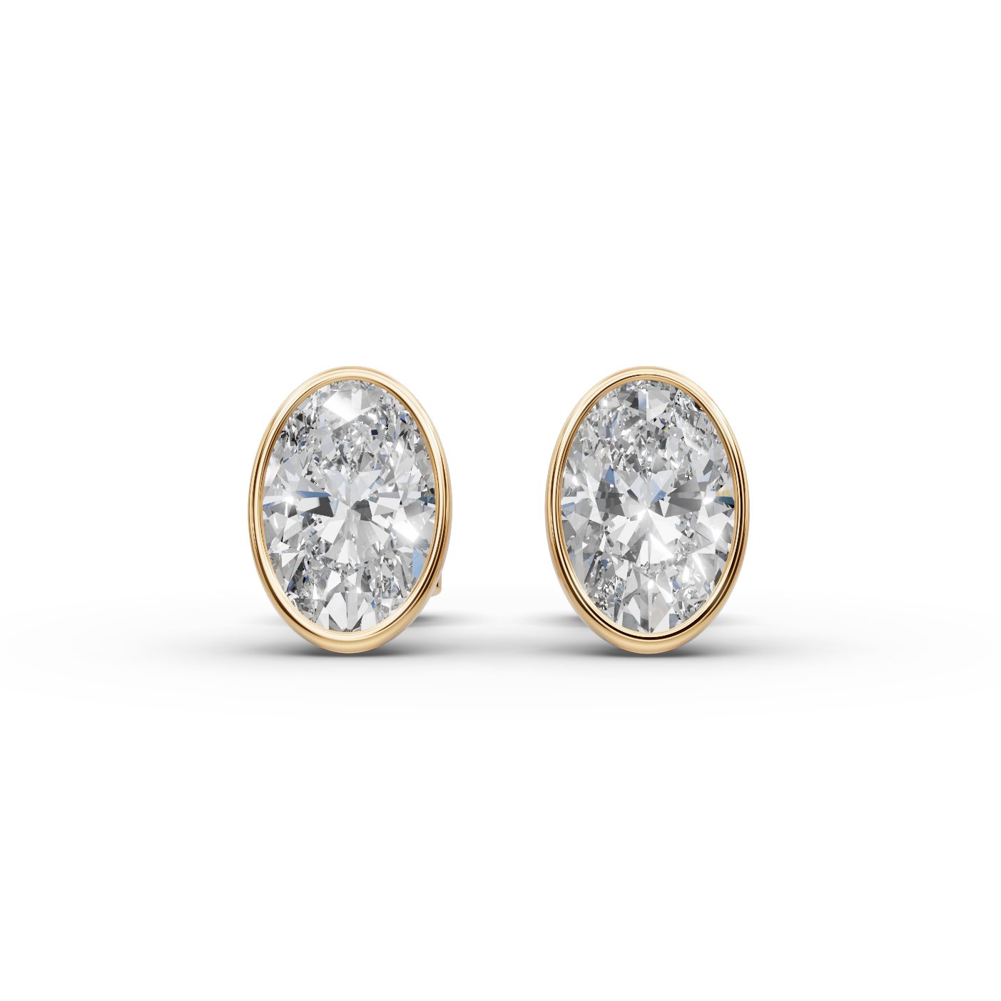 Radiant Promise Oval Lab-Grown Diamond Studs Earring in yellow gold