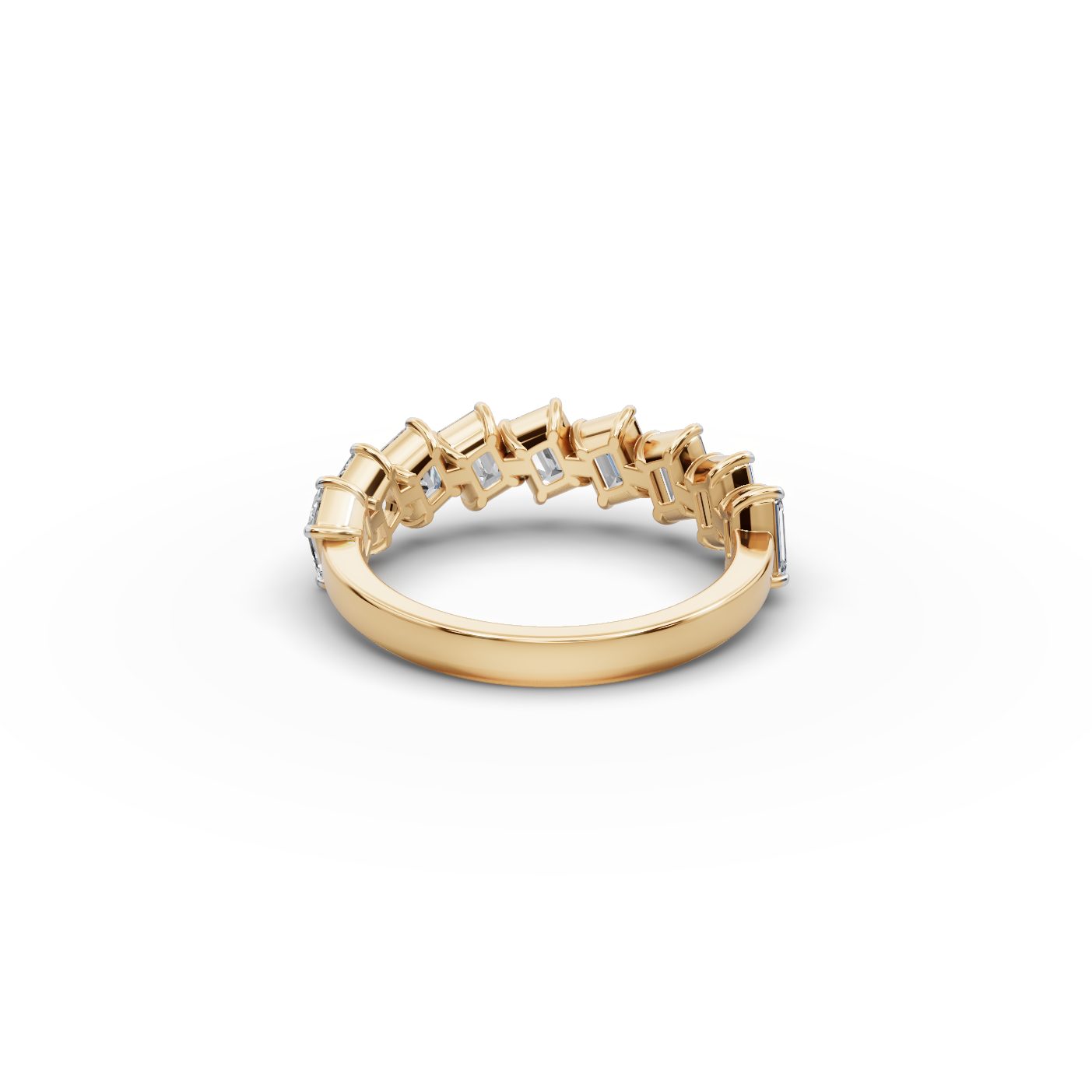 Eternal Cascade Emerald Lab-Grown Diamond Bands Ring in yellow gold
