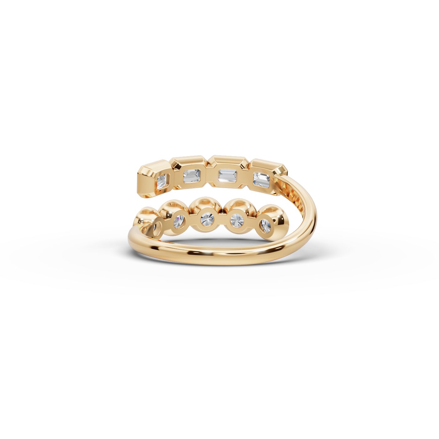 Midnight Glow Emerald Lab-Grown Diamond Cocktail Ring in yellow gold