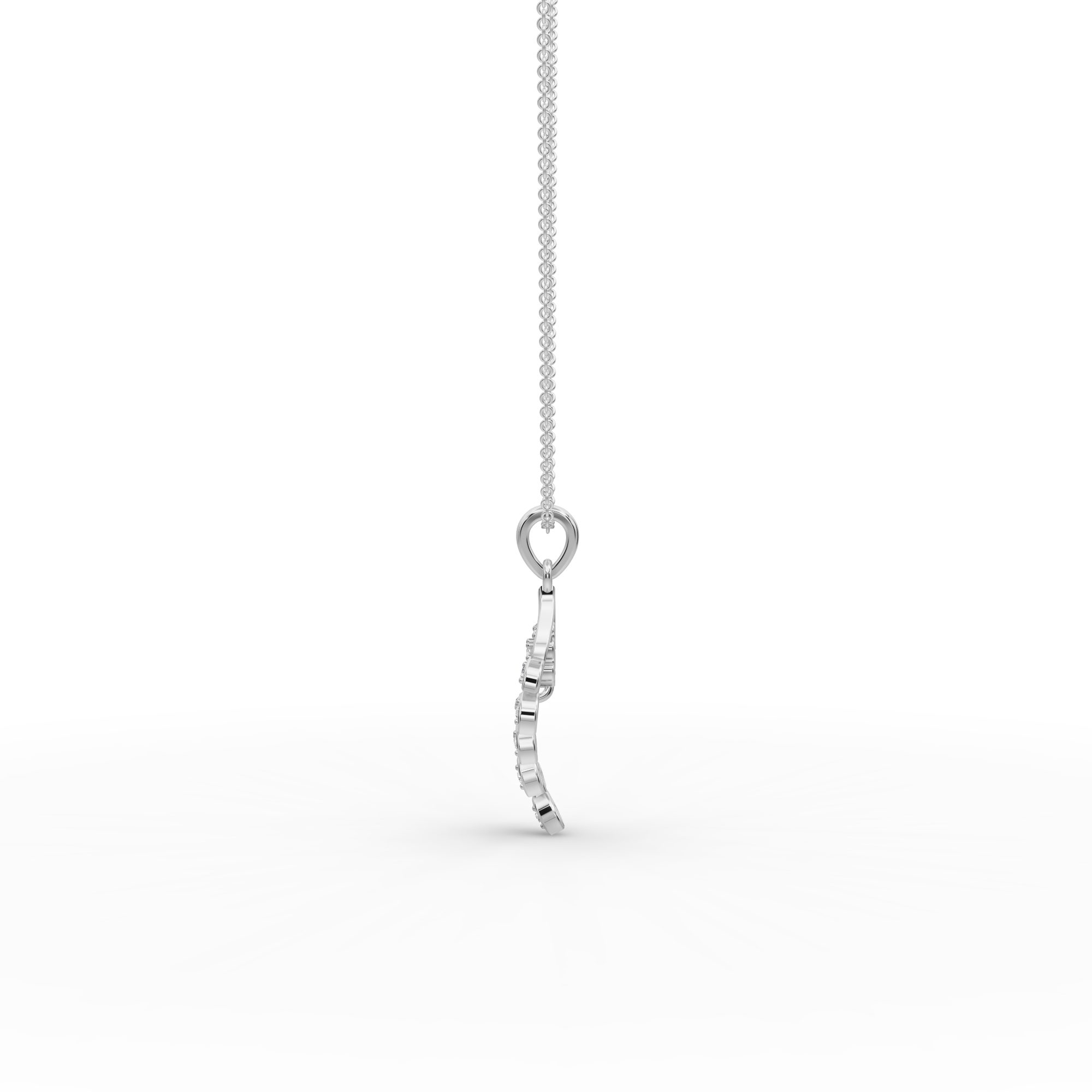 Celestial Promise Flowering Vine Lab-Grown Diamond Silver Pendant in silver