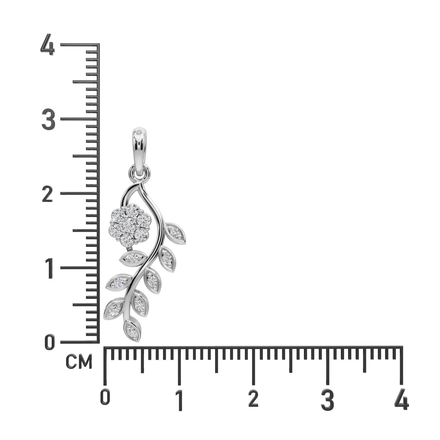 Celestial Promise Flowering Vine Lab-Grown Diamond Silver Pendant in silver
