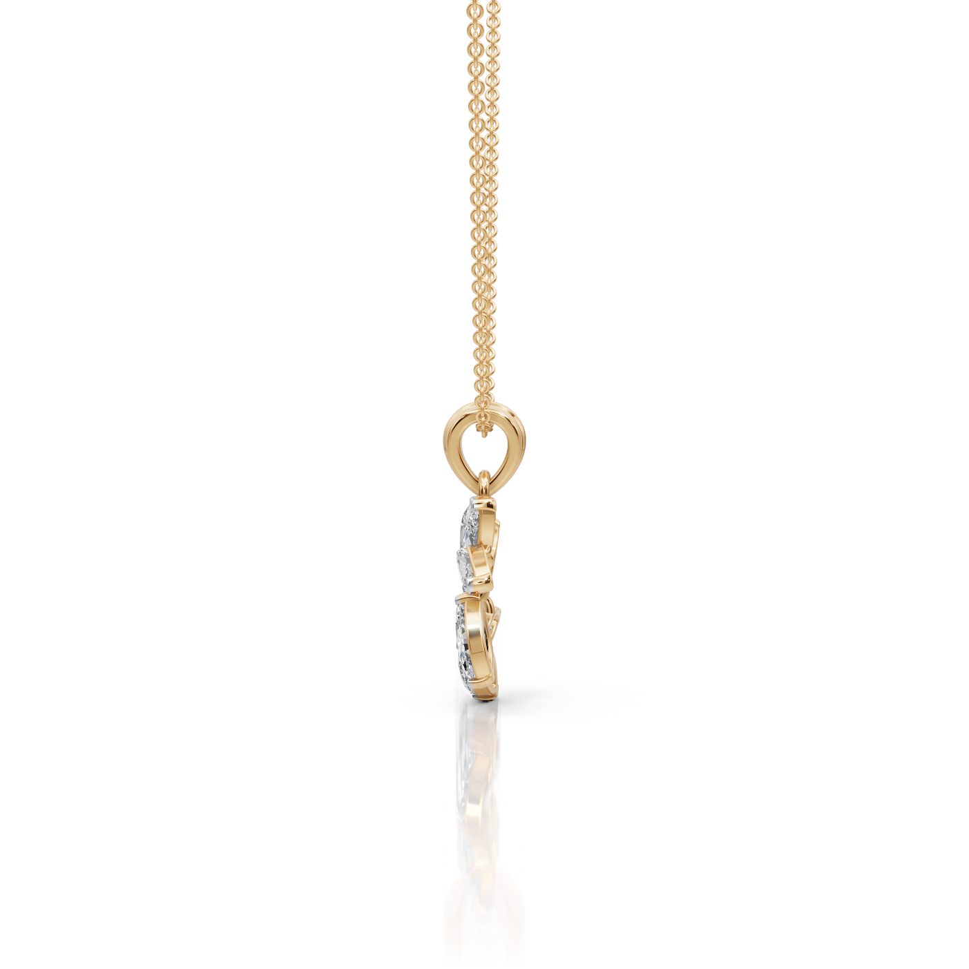 Classic Cascade Marquise Lab-Grown Diamond Cluster Pendant in yellow gold