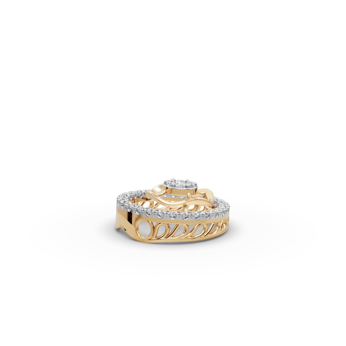 Luminous Bloom Round Lab-Grown Diamond Cluster Pendant in yellow gold