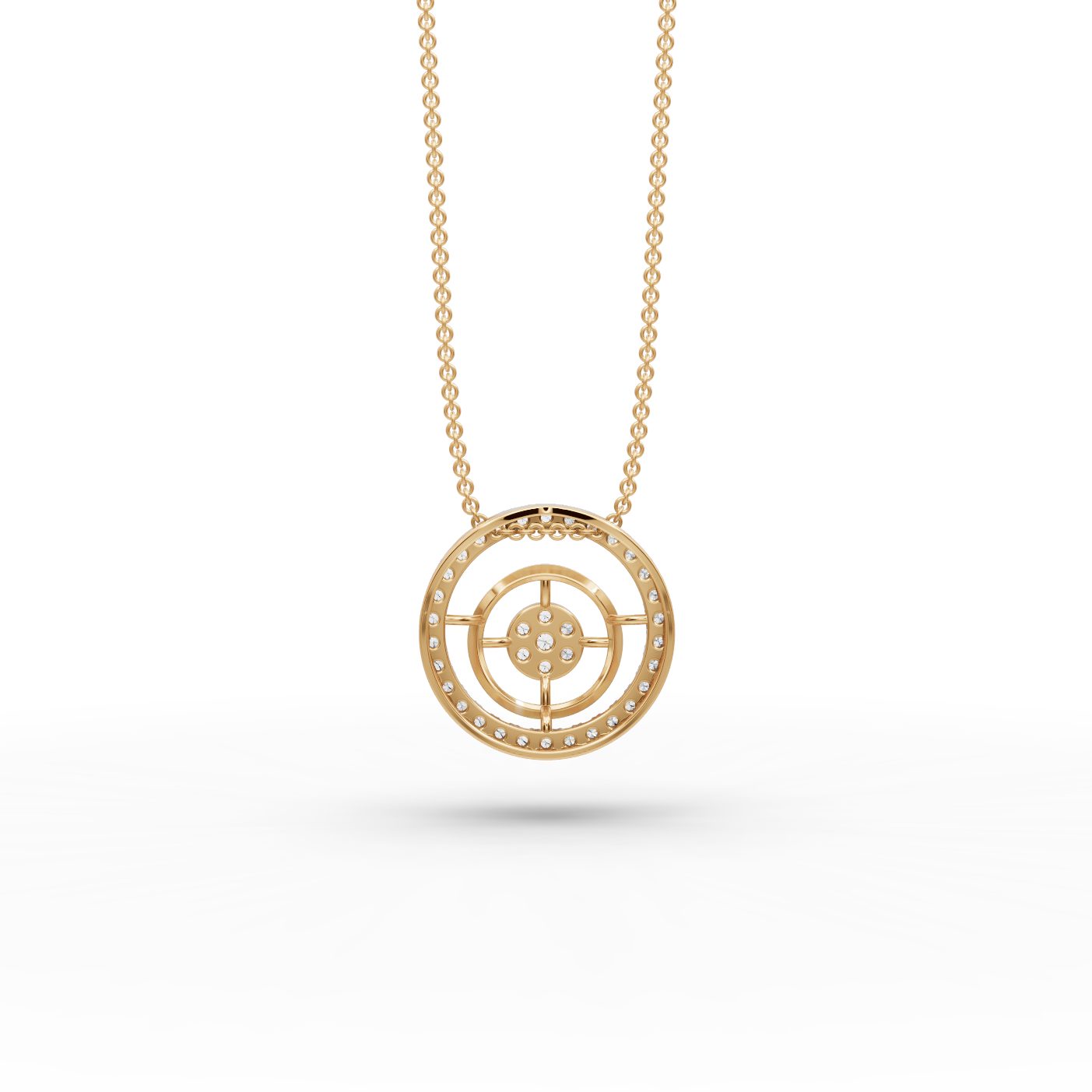 Luminous Bloom Round Lab-Grown Diamond Cluster Pendant in yellow gold
