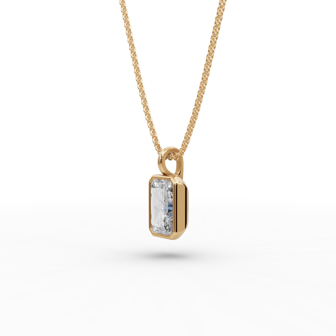 Luminous Dew Radiant Lab-Grown Diamond Solitaire Pendant in yellow gold