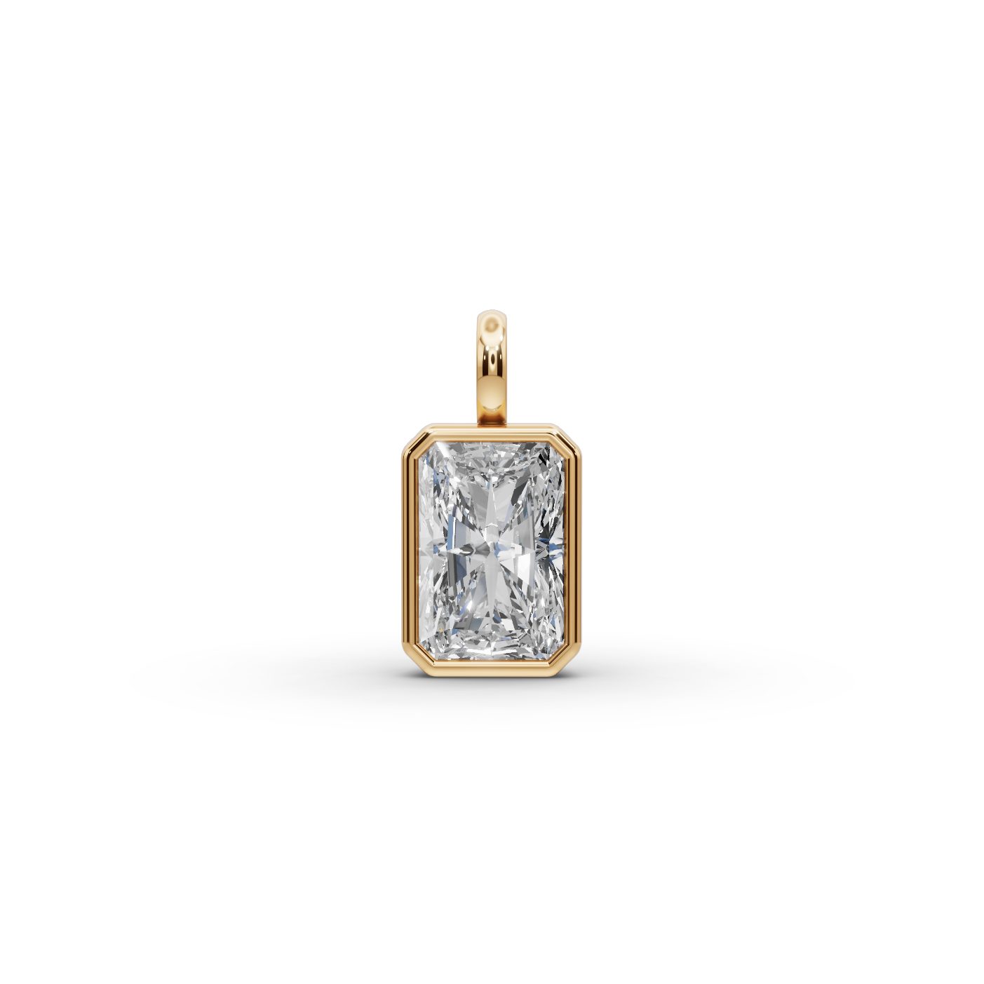Luminous Dew Radiant Lab-Grown Diamond Solitaire Pendant in yellow gold, set with lab-grown diamonds