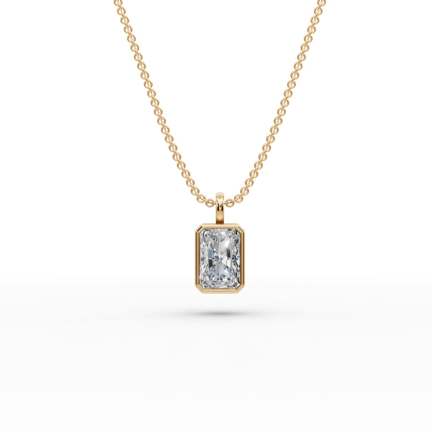 Luminous Dew Radiant Lab-Grown Diamond Solitaire Pendant in yellow gold