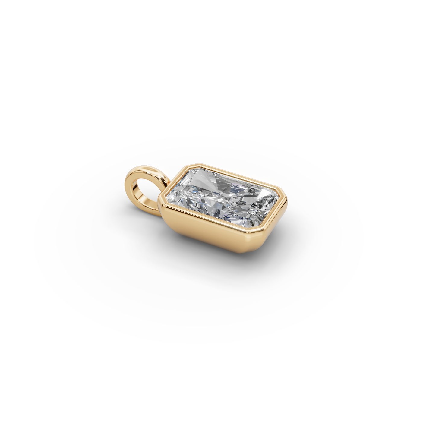 Luminous Dew Radiant Lab-Grown Diamond Solitaire Pendant in yellow gold