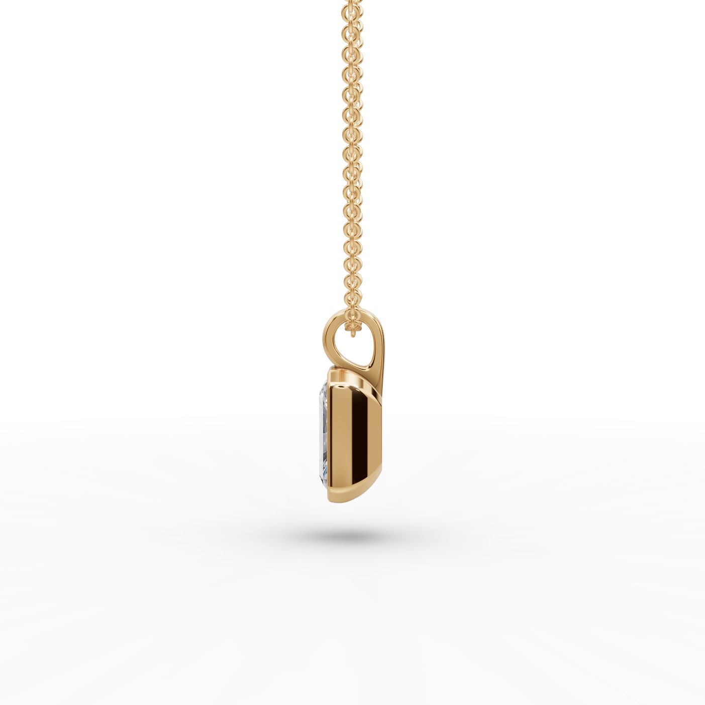Luminous Dew Radiant Lab-Grown Diamond Solitaire Pendant in yellow gold