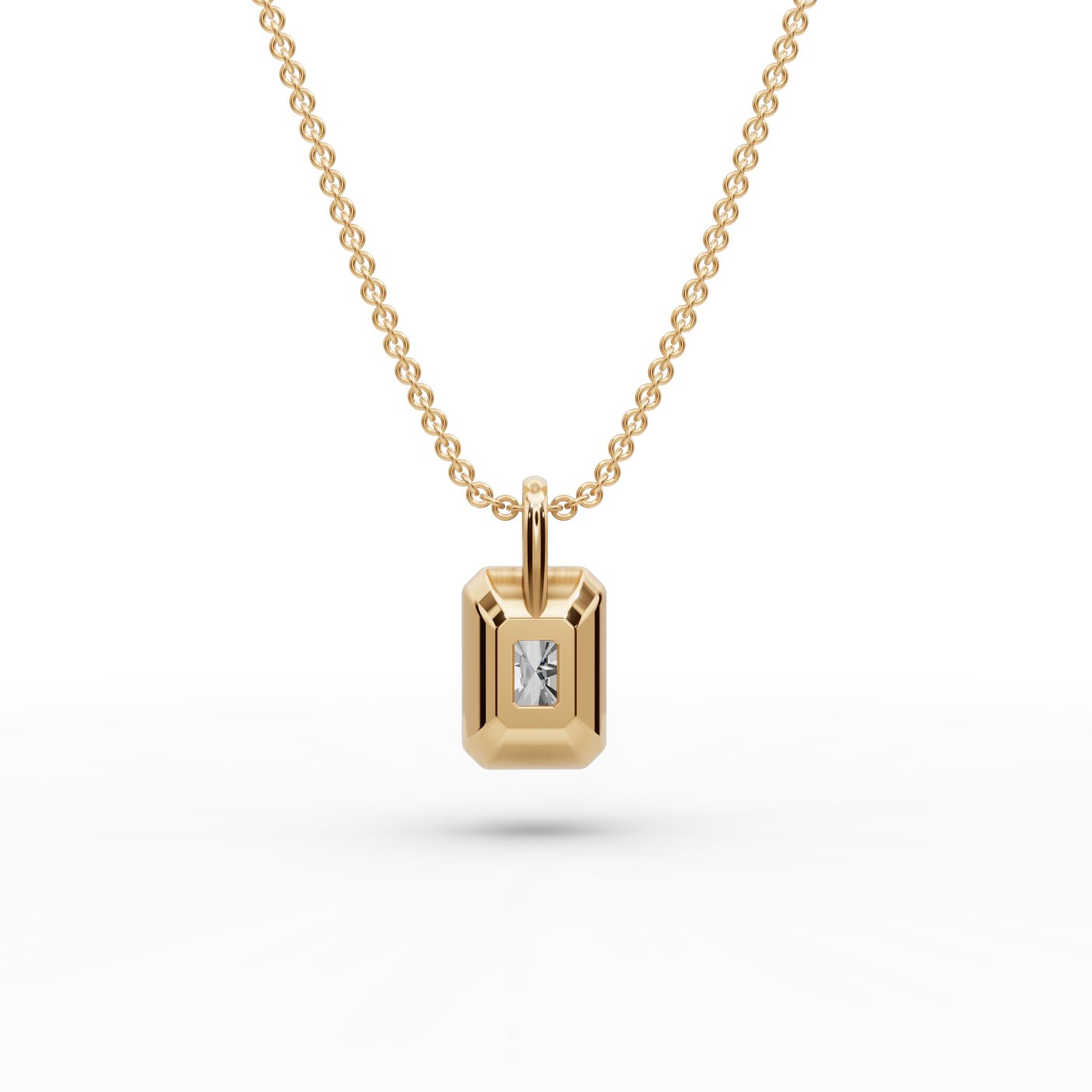 Luminous Dew Radiant Lab-Grown Diamond Solitaire Pendant in yellow gold