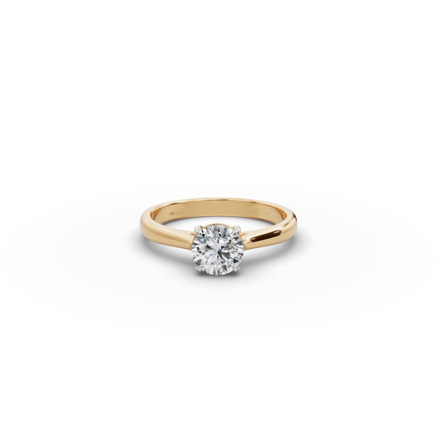Brilliant Promise Round Lab-Grown Diamond Solitaire Ring in yellow gold, set with lab-grown diamonds