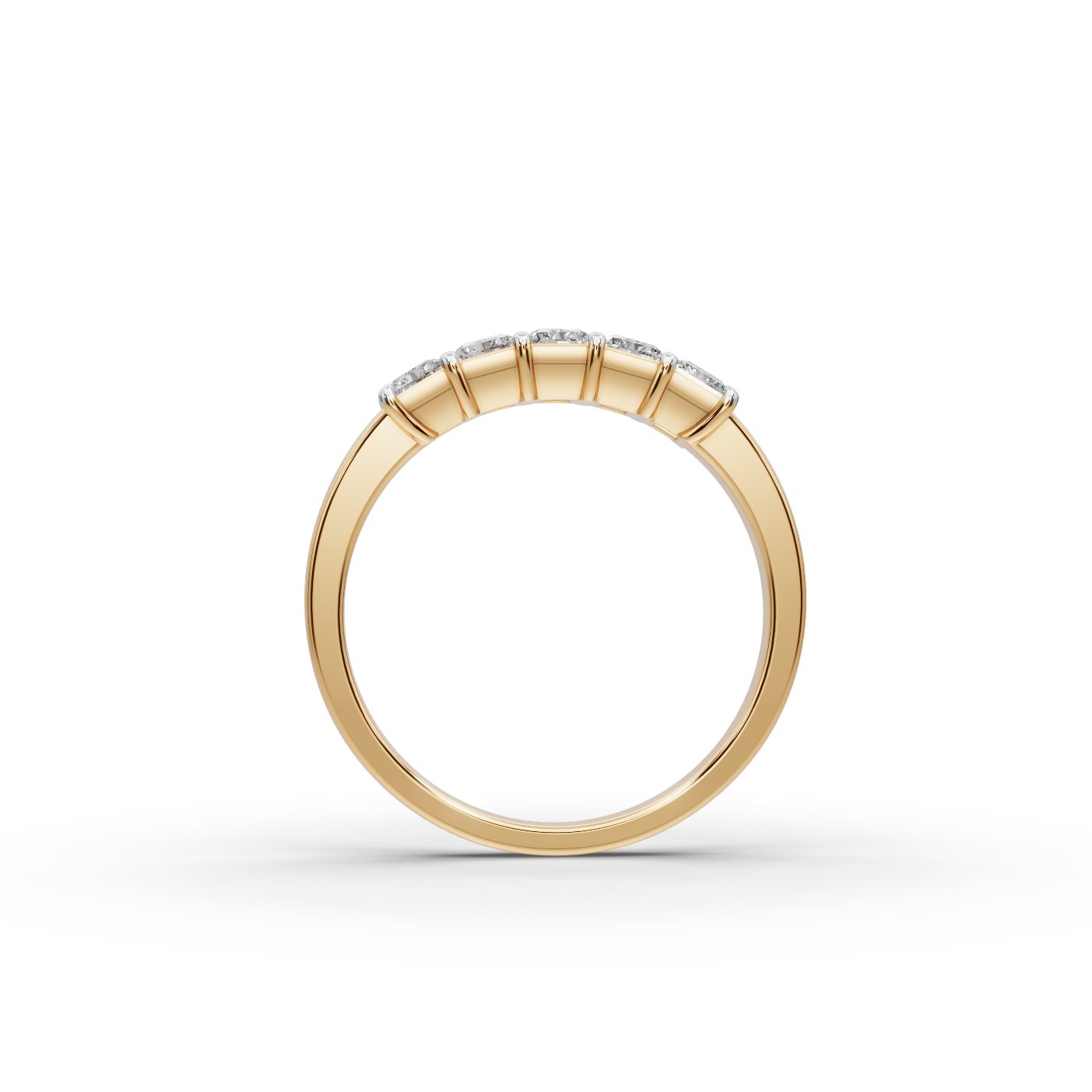 Brilliant Grace Radiant Lab-Grown Diamond Five Stone Ring in yellow gold