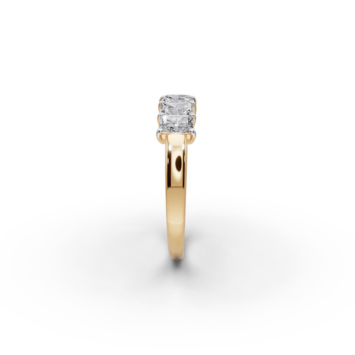 Brilliant Grace Radiant Lab-Grown Diamond Five Stone Ring in yellow gold