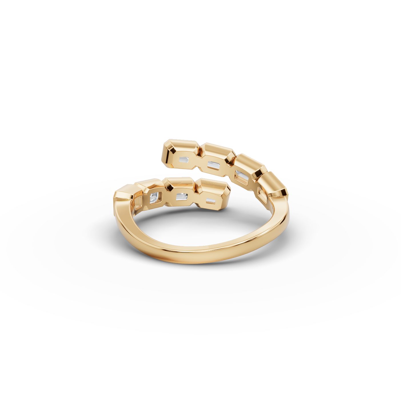 Pristine Line Emerald Lab-Grown Diamond Cocktail Ring in yellow gold