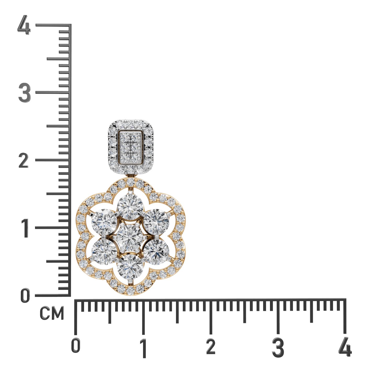 Iconic Signature Round Lab-Grown Diamond Cluster Pendant in yellow gold