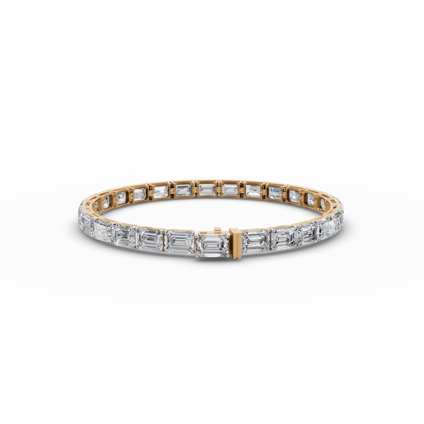Eternal Reverie Emerald Lab-Grown Diamond Tennis Bracelet in yellow gold