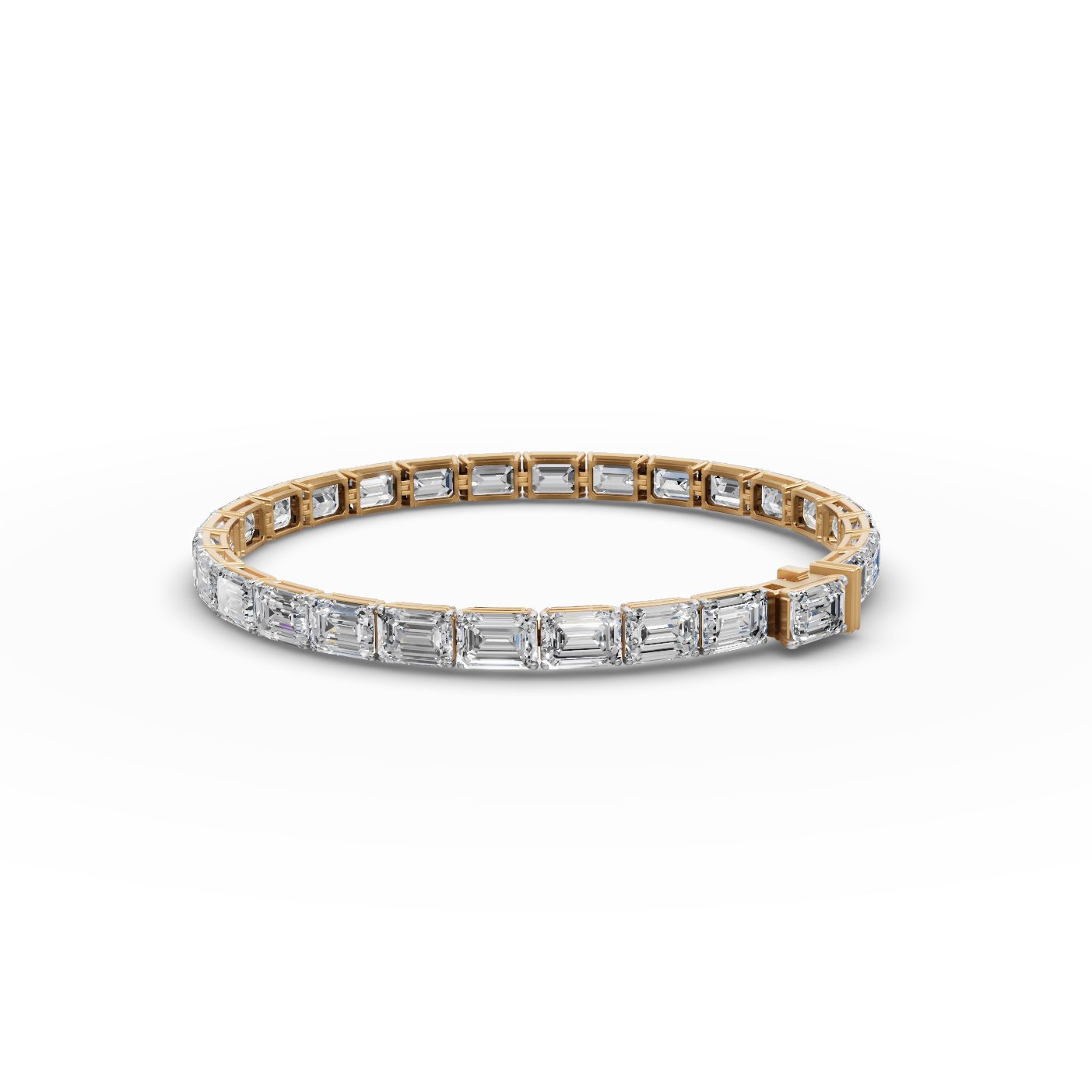 Eternal Reverie Emerald Lab-Grown Diamond Tennis Bracelet in yellow gold
