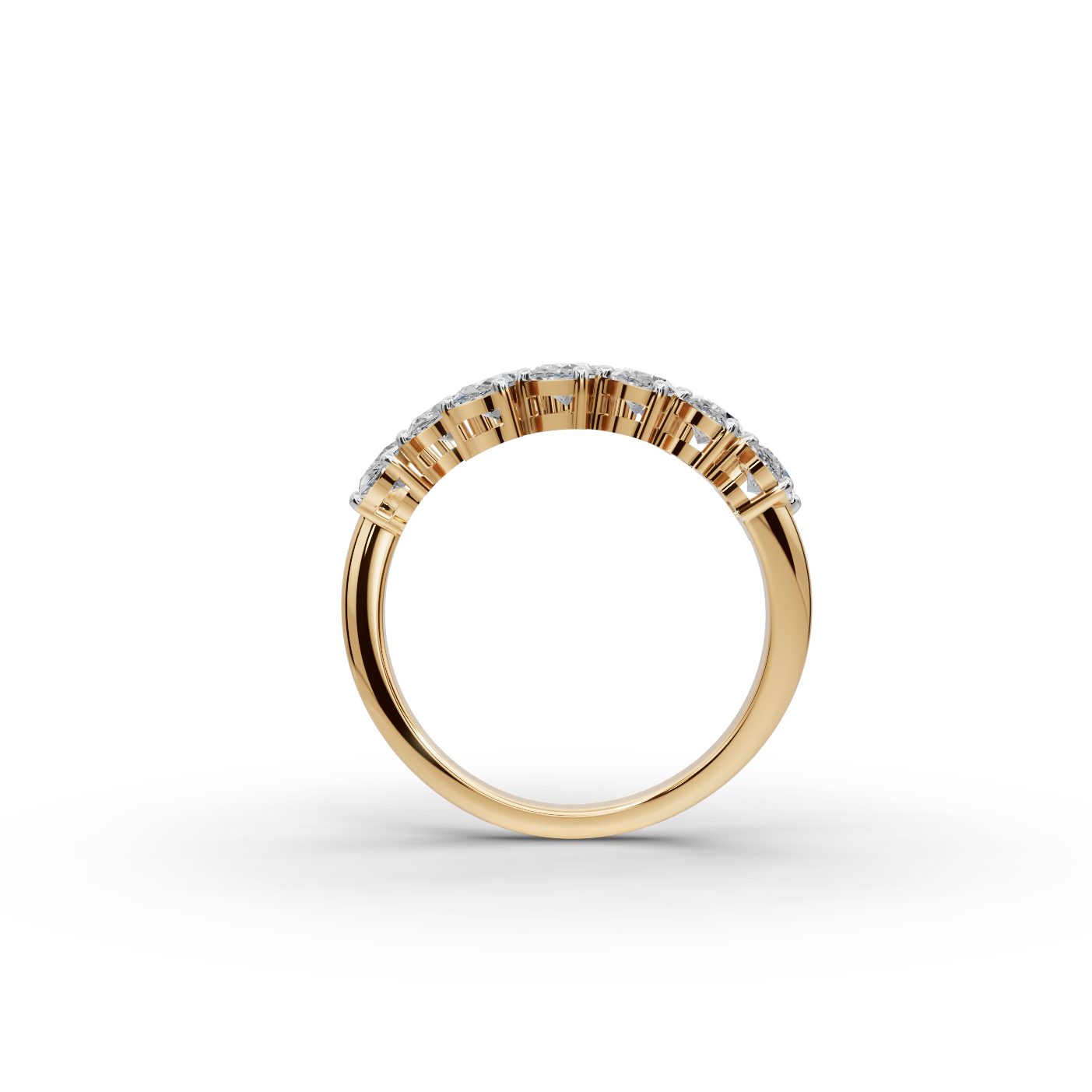 Celestial Bloom Oval Lab-Grown Diamond Cocktail Ring in yellow gold
